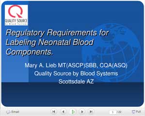 Quality for Neonatal Transfusion Slideshow